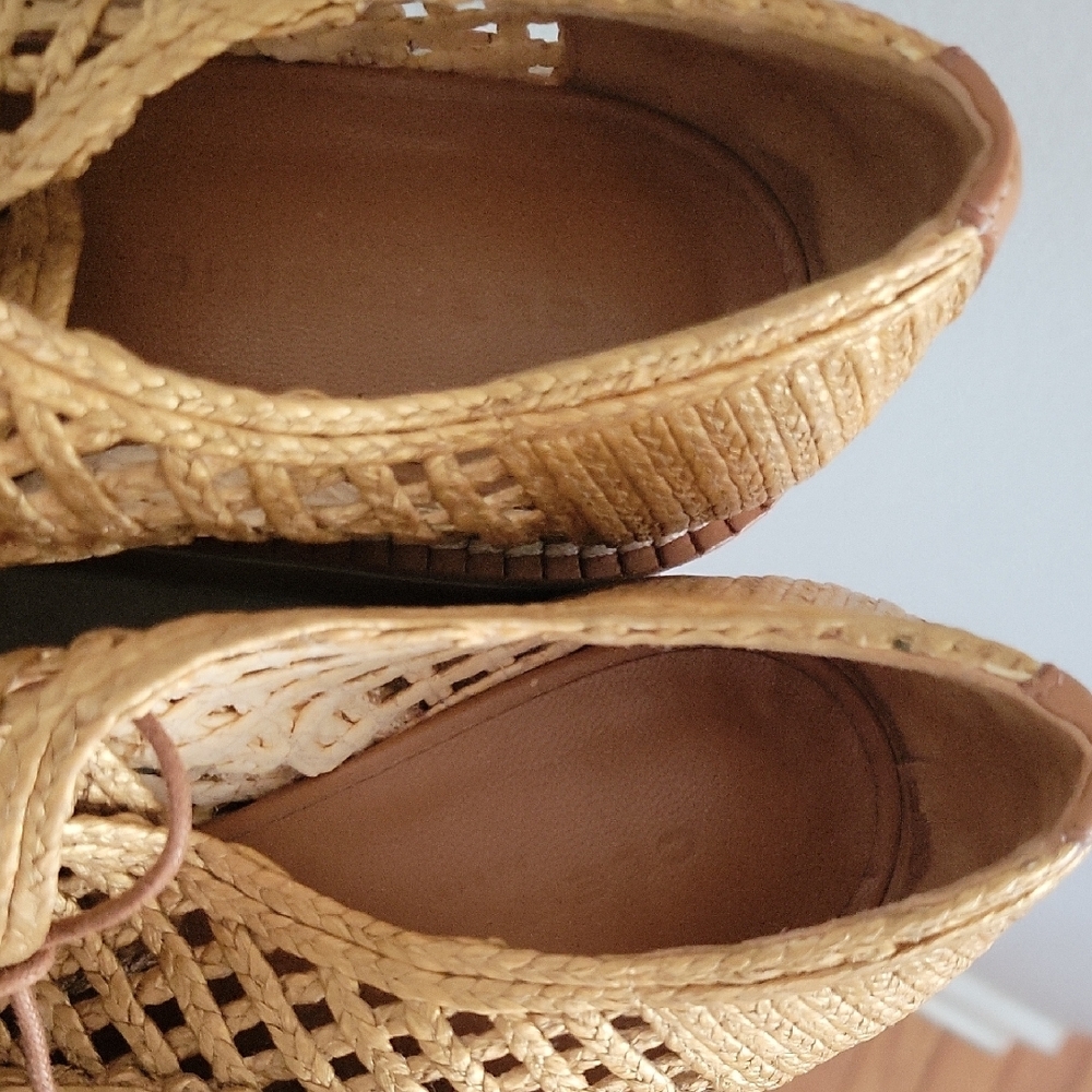 Clergerie BIBA Raffia Loafer Oxford Shoes Size 9 - Picture 2 of 8
